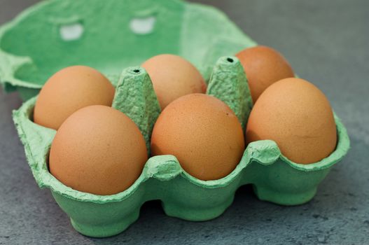 bio eggs in the kitchen 