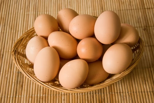 bio eggs in the kitchen 