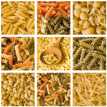 pasta color collage background