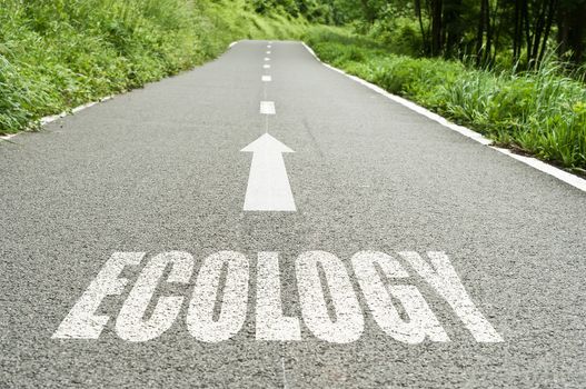Ecology on the road background