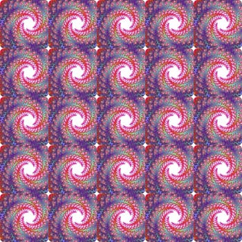 Digital computer graphic - decorative seamless ornament with fractal spirals in a purple colors.