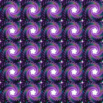 Digital computer graphic - decorative seamless ornament with fractal spirals