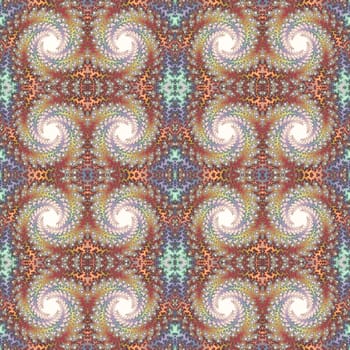 Digital computer graphic - decorative seamless ornament with fractal spirals