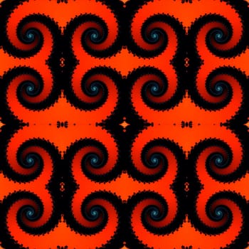 Digital computer graphic - decorative seamless ornament with fractal spirals