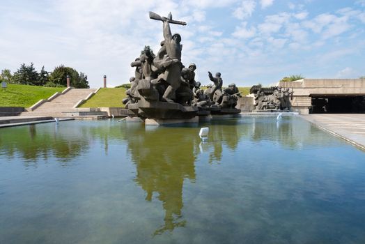 Soviet era World War II memorial in Kiev Ukraine at The Ukrainian State Museum of the Great Patriotic War. 