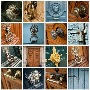 ancient luxury door closeup collage