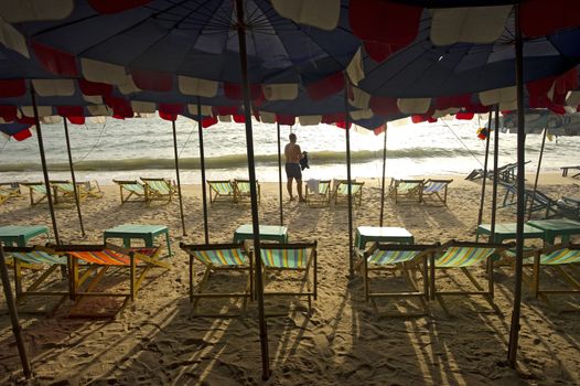 Beach on a sunny day.Pattaya city in Thailand