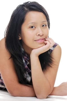 Asian girl looking friendly and natural pose