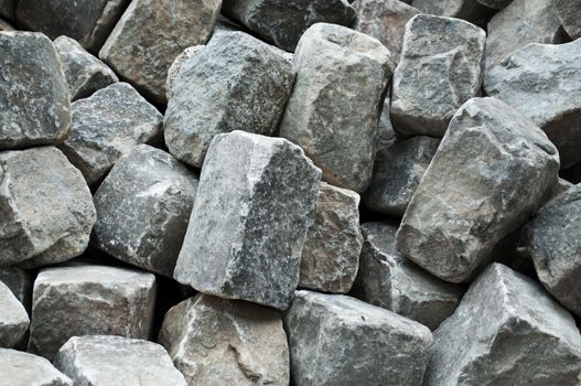 closeup cobbles construction  material background