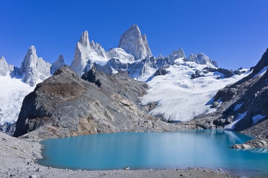 Patagonia, Cerro Fitz Roy. View from the lake