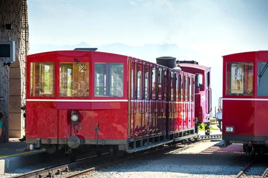 ST. WOLFGANG, AUSTRIA - AUGUST 6: Steam train railway going to Schafberg Peak (1783m) on August 6, 2013 in St. Wolfgang.