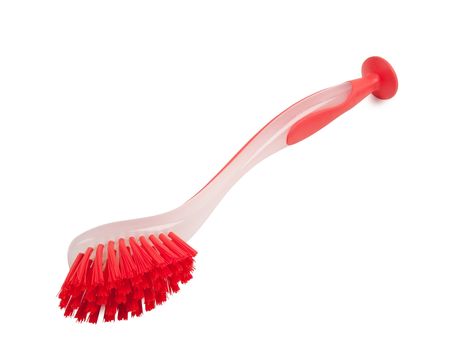 red kitchen brush isolated on white background