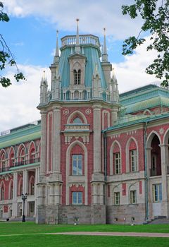 Tower of the royal palace in Tsaritsyno in Moscow                               