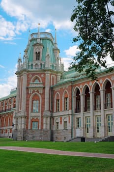 Tower of the royal palace in Tsaritsyno in Moscow