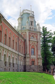 Tower of the royal palace in Tsaritsyno in Moscow