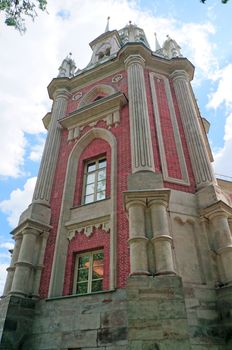 Tower of the royal palace in Tsaritsyno in Moscow                               