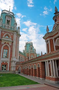 Tower of the royal palace in Tsaritsyno in Moscow