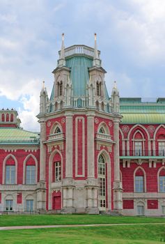 Tower of the royal palace in Tsaritsyno in Moscow