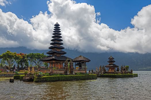 Ulun Danu temple at Beratan Lake in Bali Indonesia