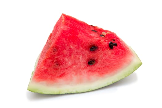 Slice of watermelon on white background