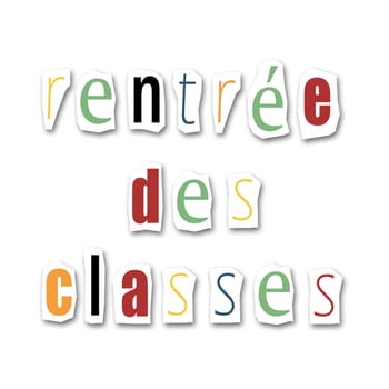 creative divided word - Back to school - text in french