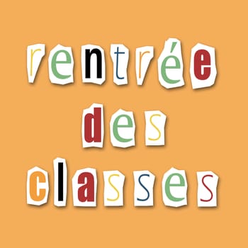 creative divided word - Back to school - text in french