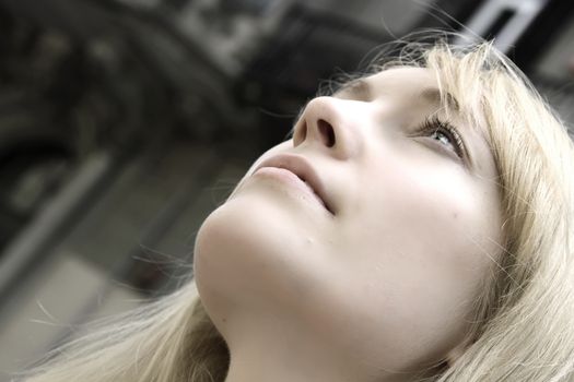 Portrait of a tranquil young woman.