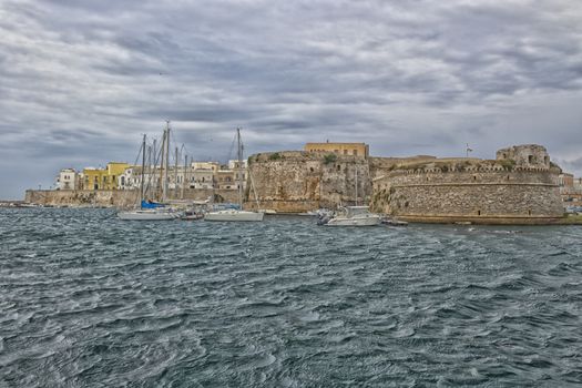 Rivelino tower in the Castle   in the old town of Gallipoli (Le)) in the southern of Italy