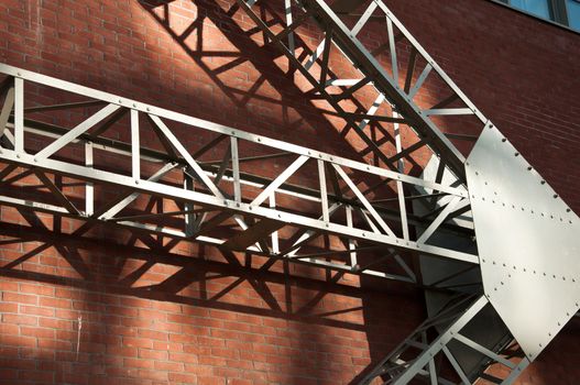 abtract architecture - metal and brick