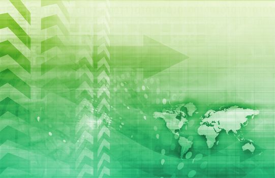 Abstract Science Concept Background with World Map 