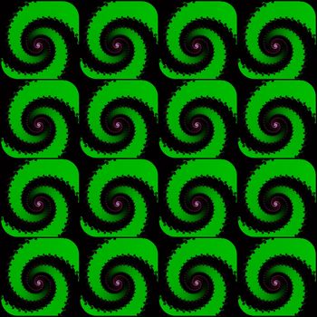 Digital computer graphic - seamless fractal ornament with spirals in a green colors for design.