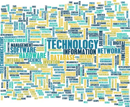 Technology Word Cloud as a Business Concept Art