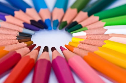 school supplies - pencils color closeup