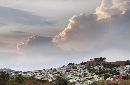 San Francisco suburb in cloudy weather