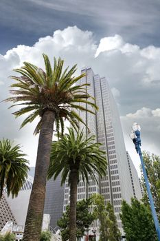 San Francisco downtown in cloudy weather