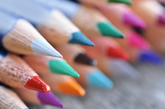 school supplies - pencils color closeup