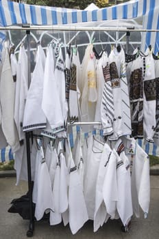 Romanian traditional clothes at a souvenir shop