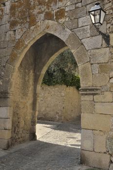 Old Gate in Trujillo, a town in the province of Caceres in Extremadura, Spain.