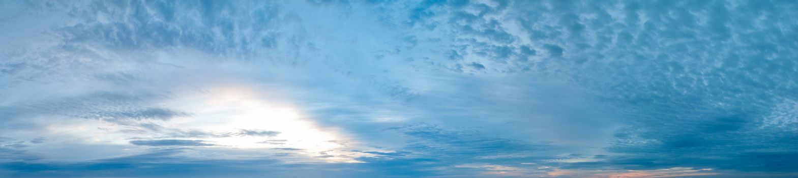 Panorama view blue Sky with small clouds