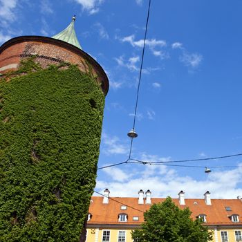 The beautiful Pulvera Tower and Tornu Iela in the old town of Riga, Latvia.