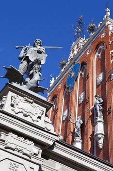 The historic House of the Blackheads in the old town of Riga in Latvia.