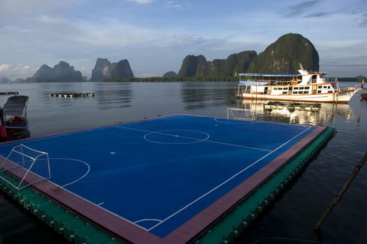 view of soccor court on the sea in Thailand