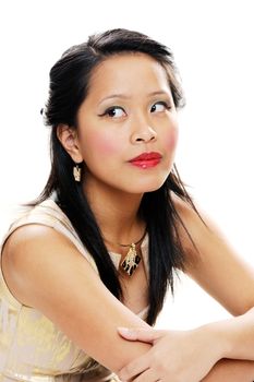 Asian lady looking serious and confident