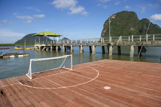 view of soccor court on the sea in Thailand