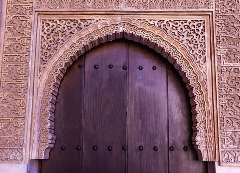 Alhambra Courtyard Moorish Wall Door Patterns Designs Granada Andalusia Spain  