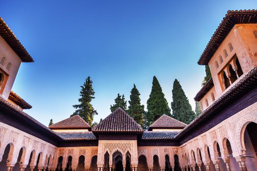 Alhambra Moorish Courtyard Lions Patterns Designs Granada Andalusia Spain  