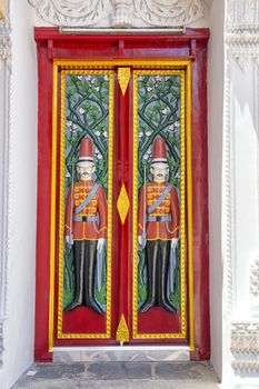 Doors at Wat Ratchabophit Sathitmahasimaram Ratchaworawihan, Bangkok, Thailand