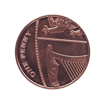 One Penny coin currency of the United Kingdom