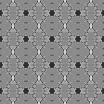 Digital computer graphic - seamless decorative ornament in a black - white colors for design.