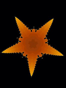 Digital computer graphic - patterned fractal star for design.